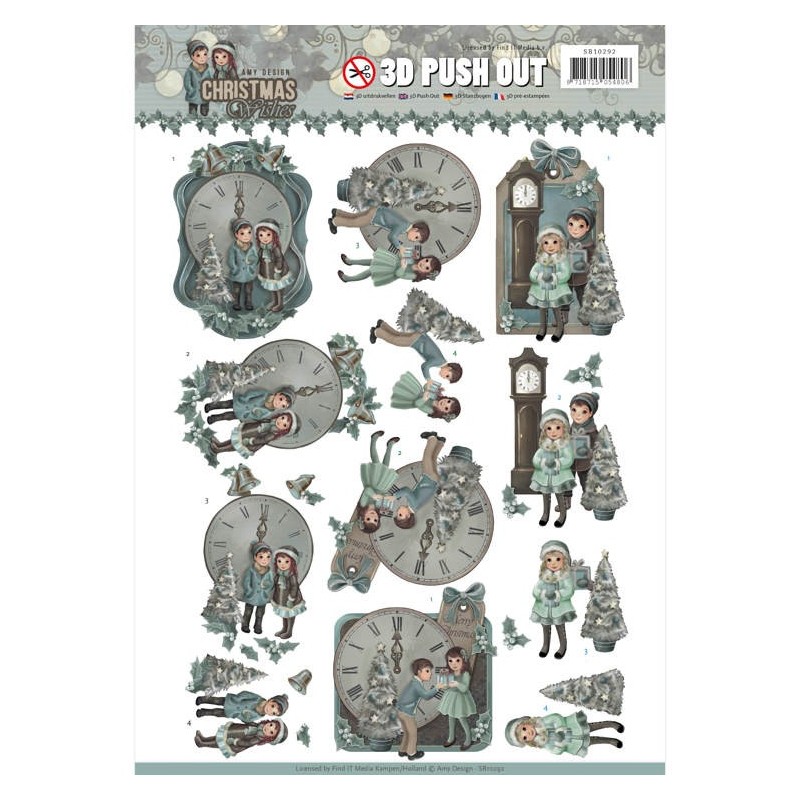 (SB10292)3D Pushout - Amy Design - Christmas Wishes - 12 O'Clock