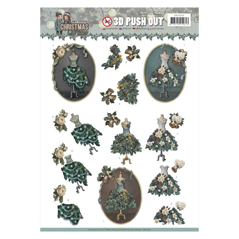 (SB10293)3D Pushout - Amy Design - Christmas Wishes - Well Dressed