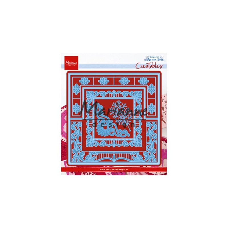 (LR0553)Creatables stencil Anja's lacy folding die: square