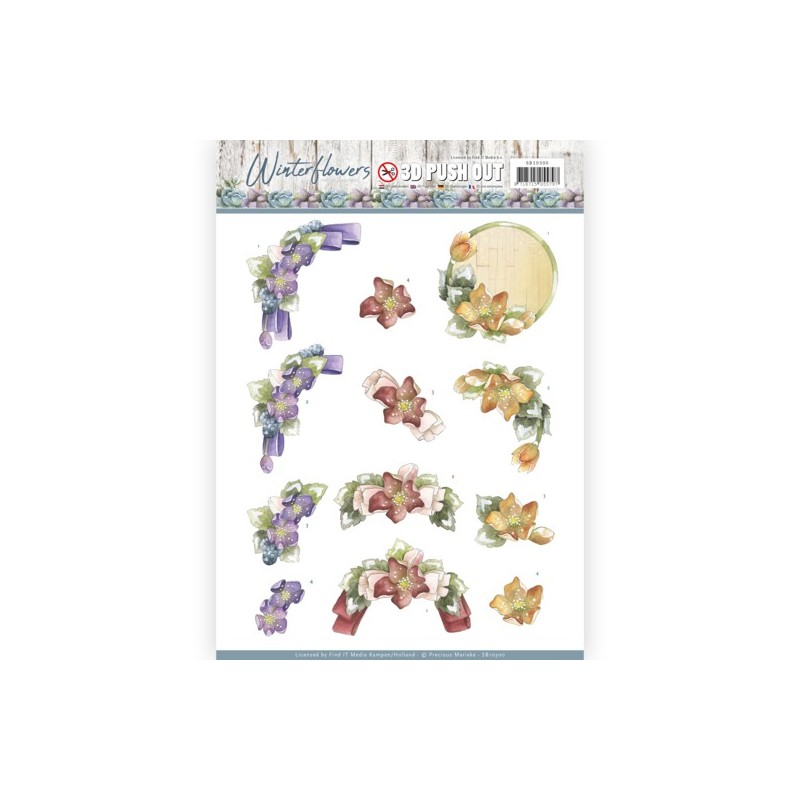 (SB10299)3D Pushout - Precious Marieke - Winter Flowers - Orchids