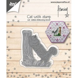 (6002/1152)Cutting, Embossing & Debossing Franciens cat with treestump