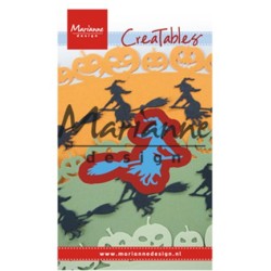 (LR0561)Creatables stencil Witch on broomstick