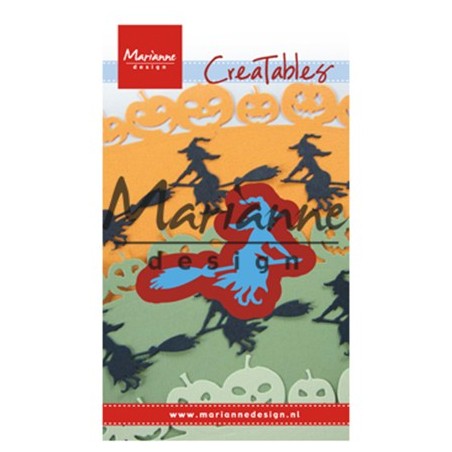 (LR0561)Creatables stencil Witch on broomstick