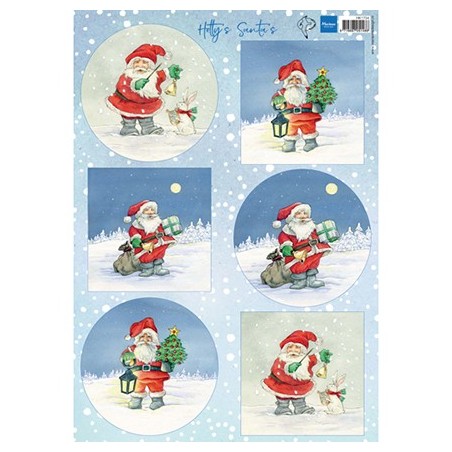 (HK1704)3D Hetty's Santas