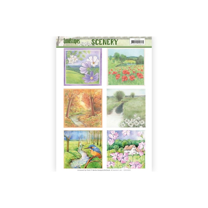 (CDS10005)Die Cut Topper - Scenery - Jeanine's Art - Landscapes - Landscape Squaree