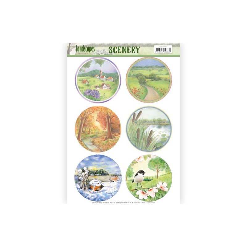 (CDS10006)Die Cut Topper - Scenery - Jeanine's Art - Landscapes - Landscape Circle