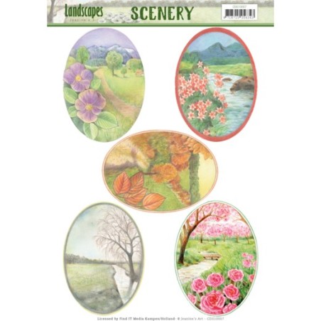 (CDS10007)Die Cut Topper - Scenery - Jeanine's Art - Landscapes - Landscape Squaree