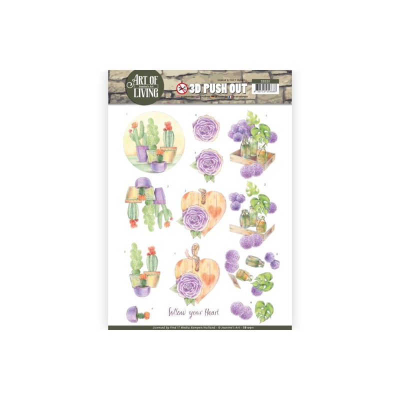 (SB10311)3D Pushout - Jeanine's Art - Art of Living - Purple Art