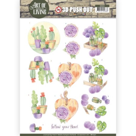 (SB10311)3D Pushout - Jeanine's Art - Art of Living - Purple Art