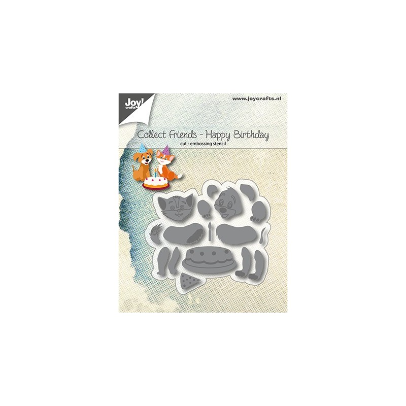 (6002/1185)Cutting & Embossing Collect Friends - Dog&cat - Happy Birthday