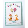 (6002/1185)Cutting & Embossing Collect Friends - Dog&cat - Happy Birthday