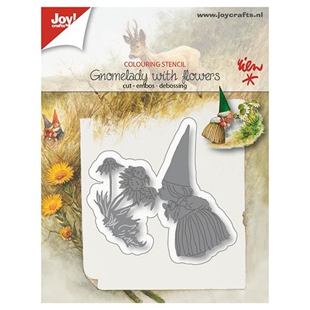 (6002/1207)Cutting & Embossing Gnomelady with flowers