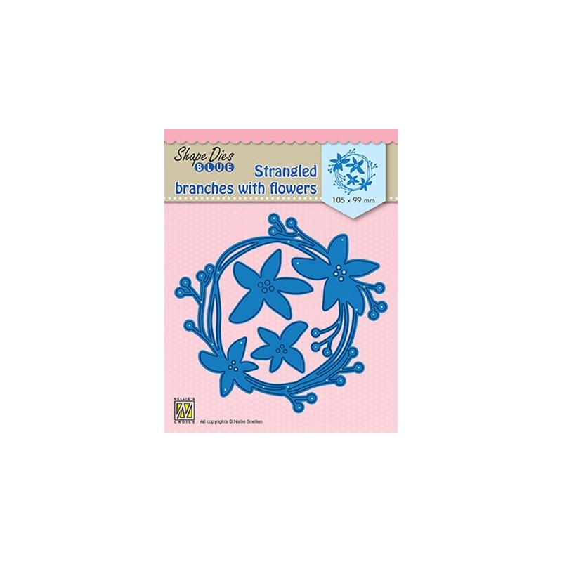 (SDB074)Nellie's Shape Dies Blue Stangled branches with flowers