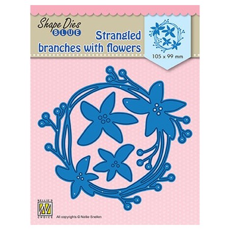 (SDB074)Nellie's Shape Dies Blue Stangled branches with flowers