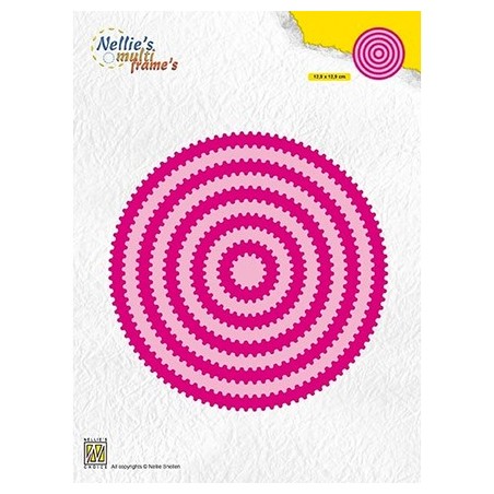 (MFD128)Nellie's Multi frame Dies Round waves