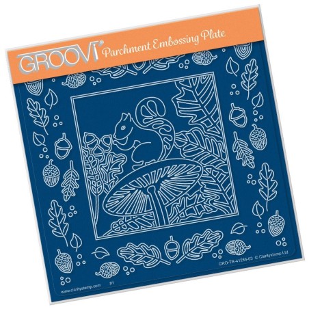 (GRO-TR-41284-03)Groovi Plate A5 WOODLAND SQUIRREL