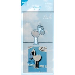 (6003/2008)Cutting & Embossing stencil baby with stork