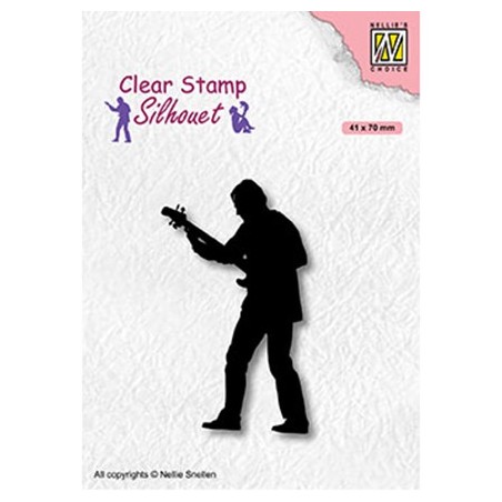 (SIL088)Nellie`s Choice Clearstamp - Teenagers serie, Guitar player