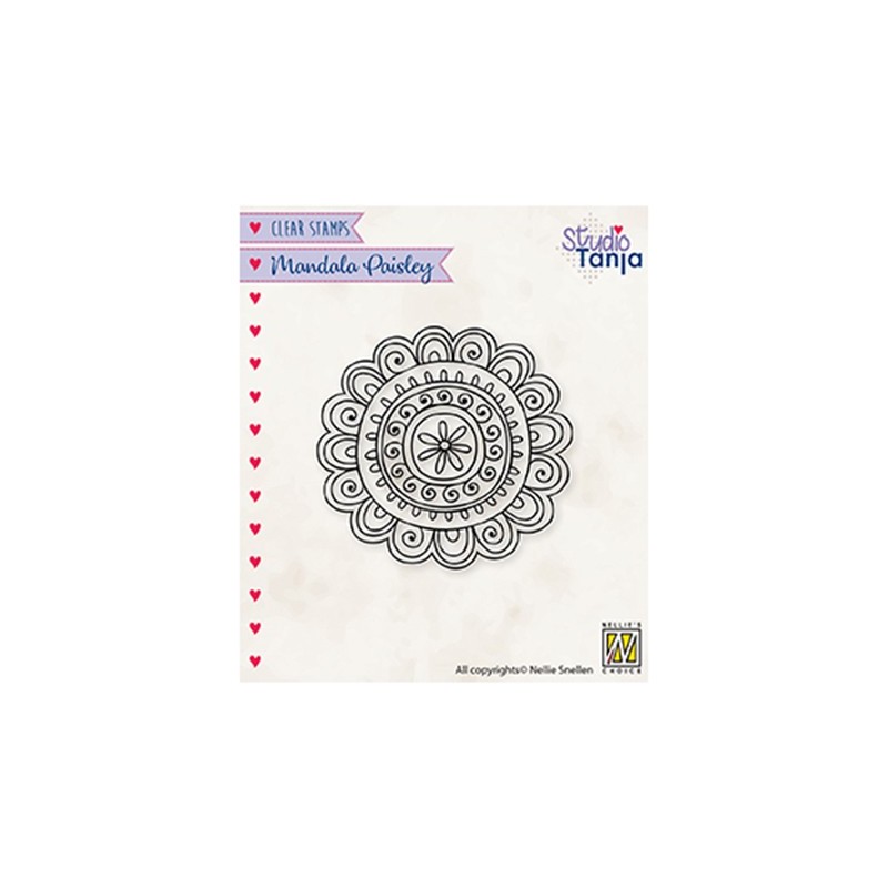 (CSMAN009)Nellie`s Choice Clearstamp - Mandala's Paisley flower