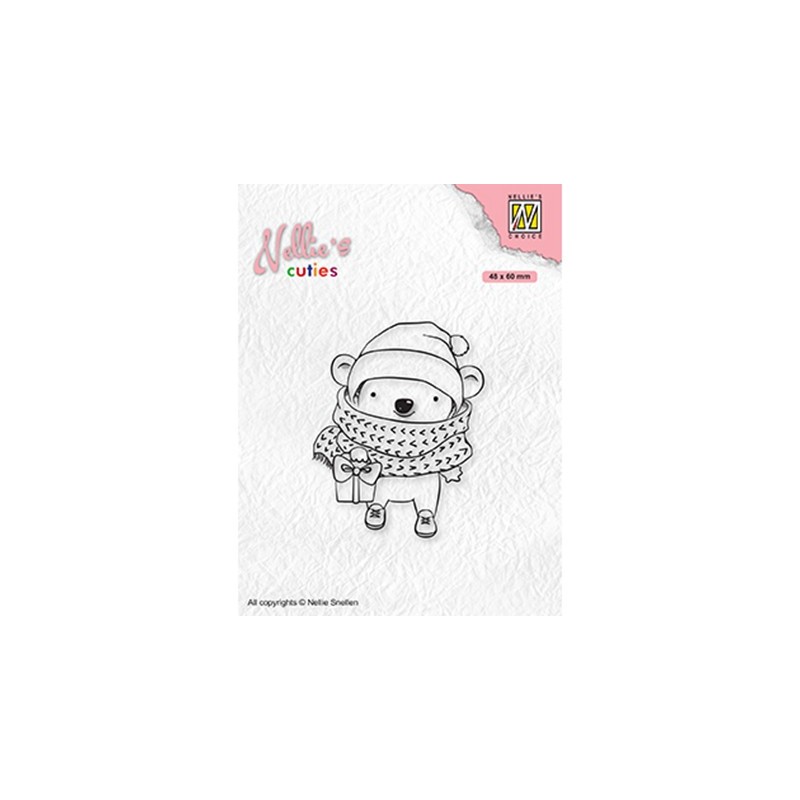 (NCCS012)Nellie`s Choice Clearstamp - Christmas Koala with parcel