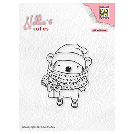 (NCCS012)Nellie`s Choice Clearstamp - Christmas Koala with parcel