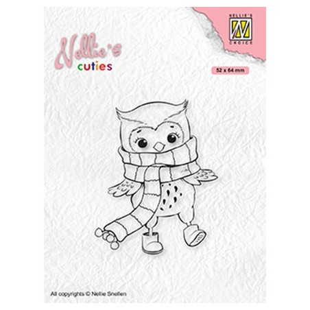 (NCCS013)Nellie`s Choice Clearstamp - Christmas Owl with winter-scarf