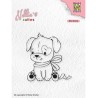 (NCCS015)Nellie`s Choice Clearstamp - Christmas Dog with Christmas-bow