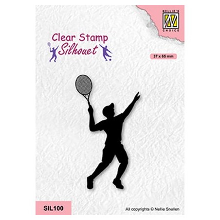 (SIL100)Nellie`s Choice Clearstamp - Tennis player