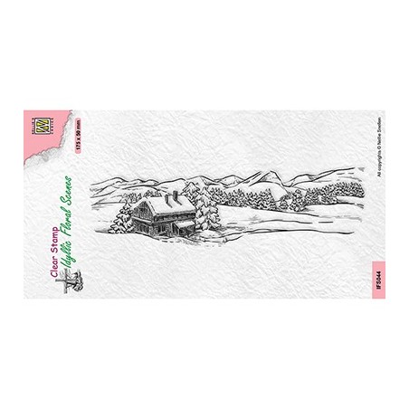 (IFS044)Nellie`s Choice Clearstamp - Slim line Snow landscape