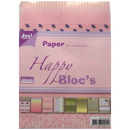 (6011/0008)Paper bloc 15X21 cm happy pink