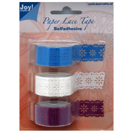 (6300/0401)Paper Lace Tape 18mmx1,5 mm bloem