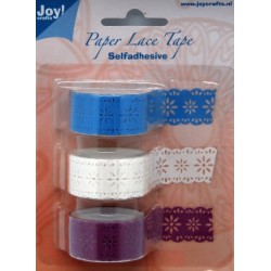 (6300/0401)Paper Lace Tape 18mmx1,5 mm bloem