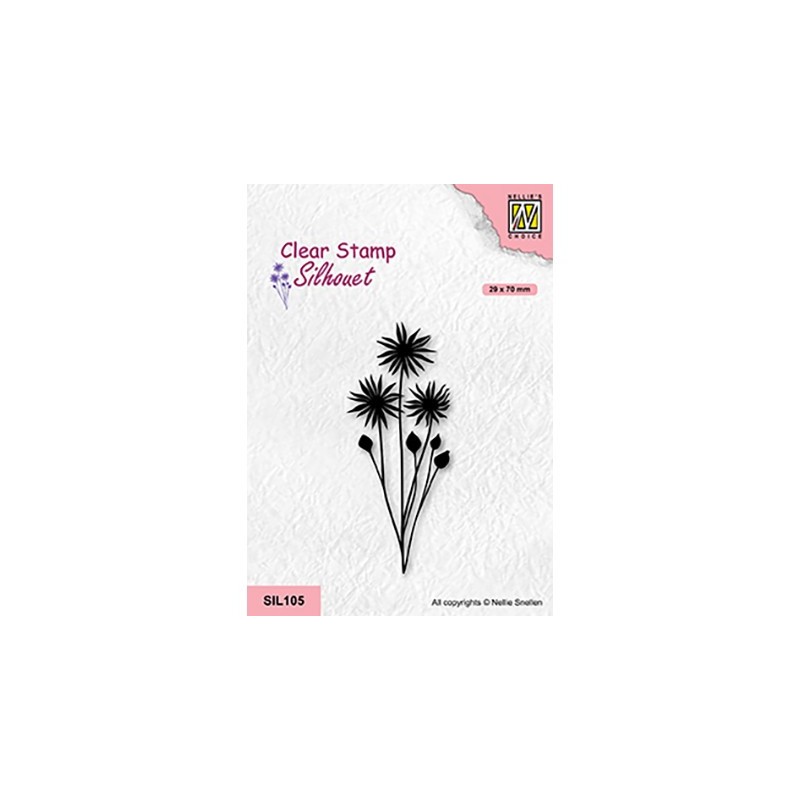 (SIL105)Nellie`s Choice Clearstamp - Flowers-18