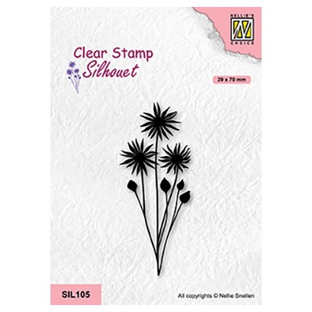 (SIL105)Nellie`s Choice Clearstamp - Flowers-18