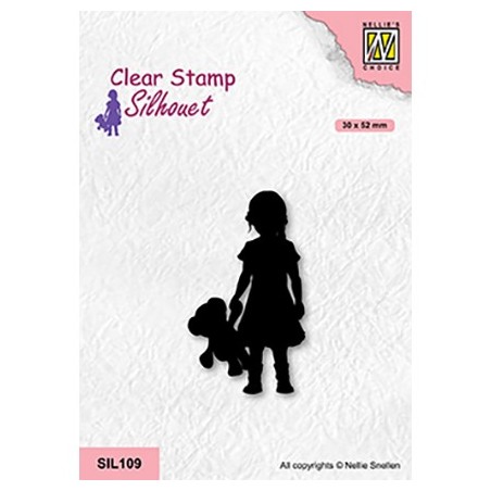 (SIL109)Nellie`s Choice Clearstamp - Girl with bear