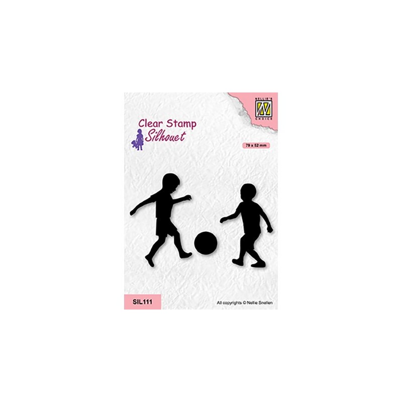 (SIL111)Nellie`s Choice Clearstamp - Boys playing soccer