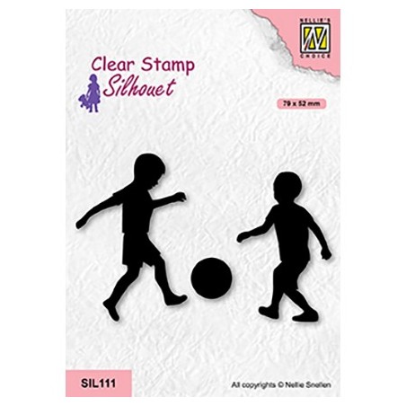 (SIL111)Nellie`s Choice Clearstamp - Boys playing soccer