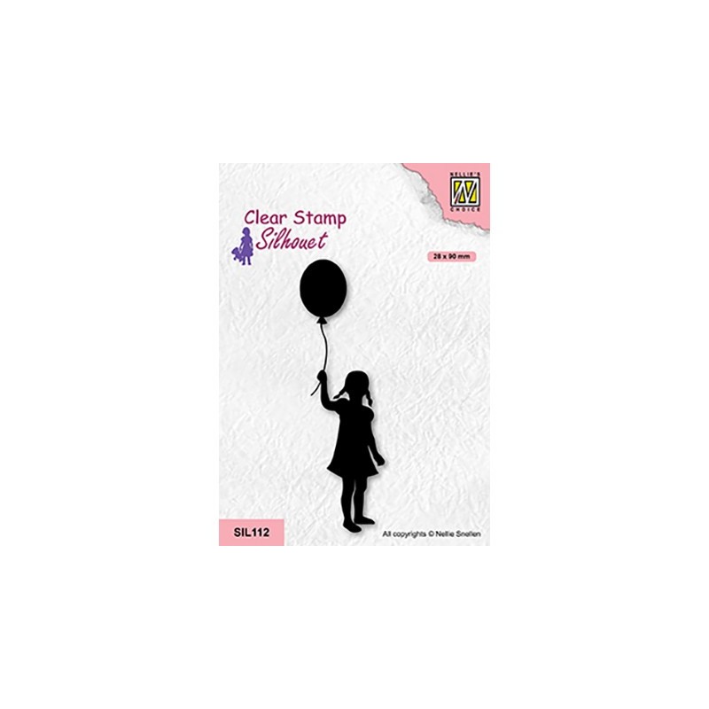 (SIL112)Nellie`s Choice Clearstamp - Girl with balloon