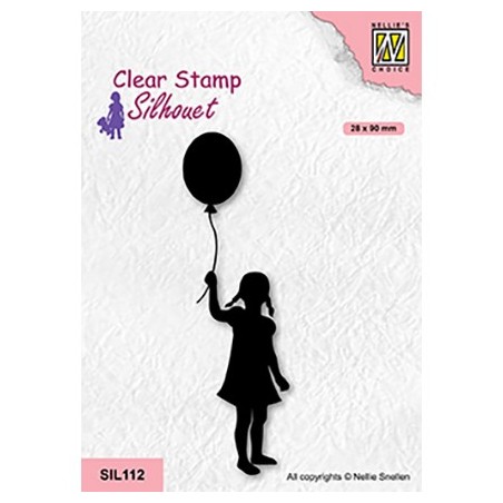 (SIL112)Nellie`s Choice Clearstamp - Girl with balloon