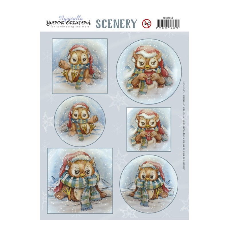 (CDS10056)Scenery - Yvonne Creations - Aquarella - Owl