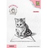 (ANI025)Nellie's Choice Clear Stamp Animals kitten with envelope