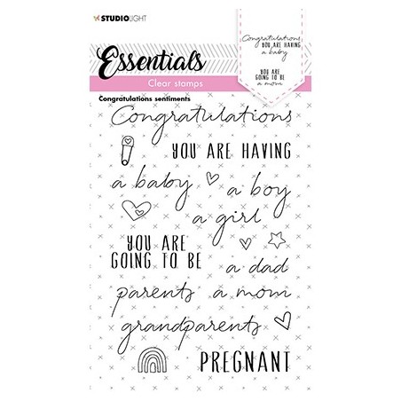 (SL-ES-STAMP175)Studio light  SL Clear stamp Congratulations sentiments Essentials nr.175