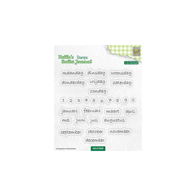 (NBJCS008)Nellie`s Choice Clear stamps Dutch calendar indications