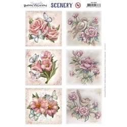 (CDS10054)Scenery - Yvonne Creations Aquarella - Roses Square