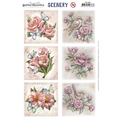 (CDS10054)Scenery - Yvonne Creations Aquarella - Roses Square