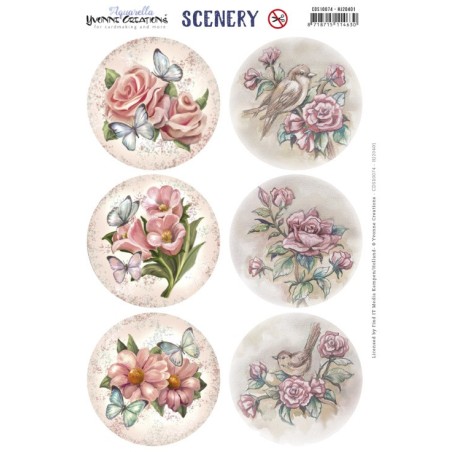 (CDS10074)Scenery - Yvonne Creations Aquarella - flowers