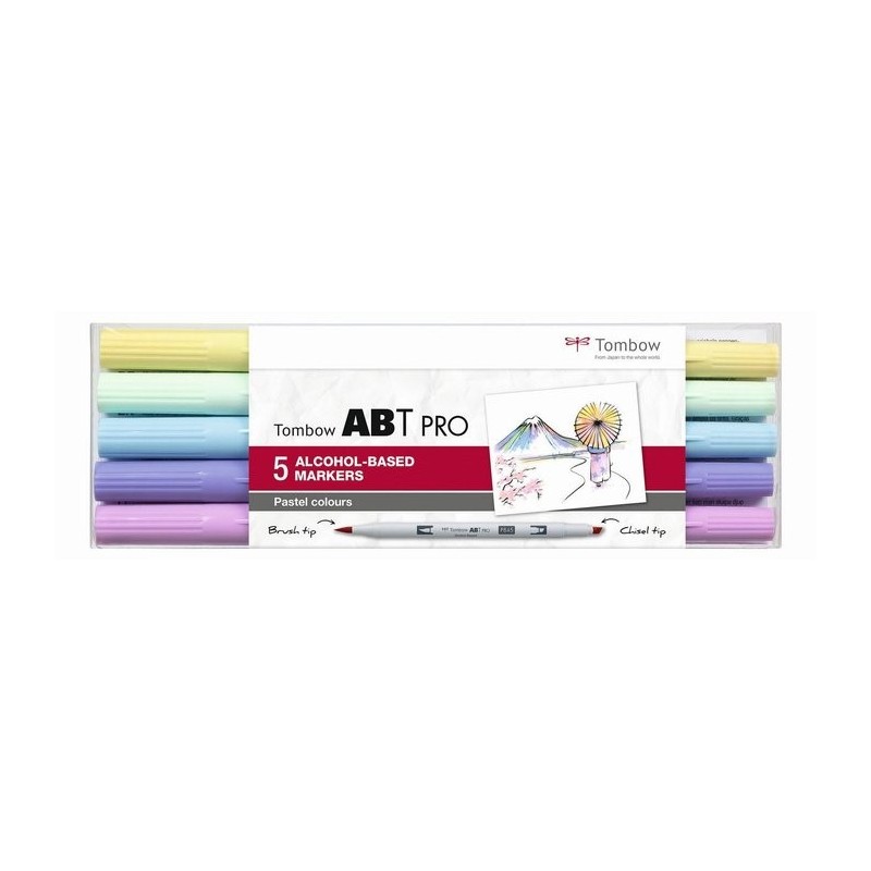 (ABTP-5P-2)Tombow  ABT PRO alcohol-based marker set Pastel colours 5pc