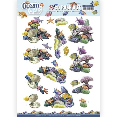 (SB10657)3D Push Out - Amy Design - Ocean Wonders - Coral Reef