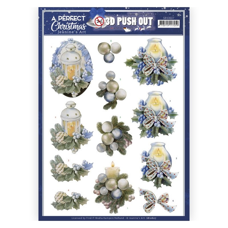 (SB10607)3D Push Out - Jeanine's Art - A Perfect Christmas - Christmas Candles