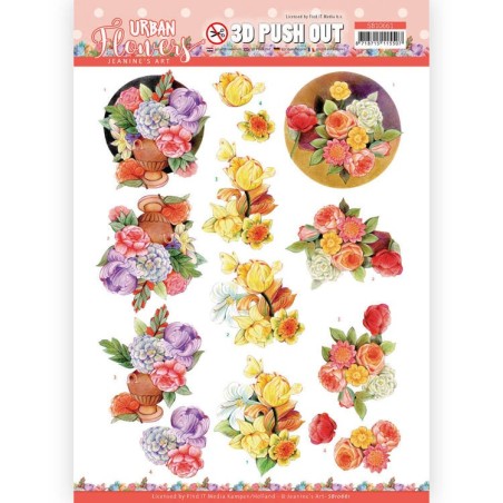 (SB10661)3D Push Out - Jeanine's Art - Urban Flowers - Floral composition